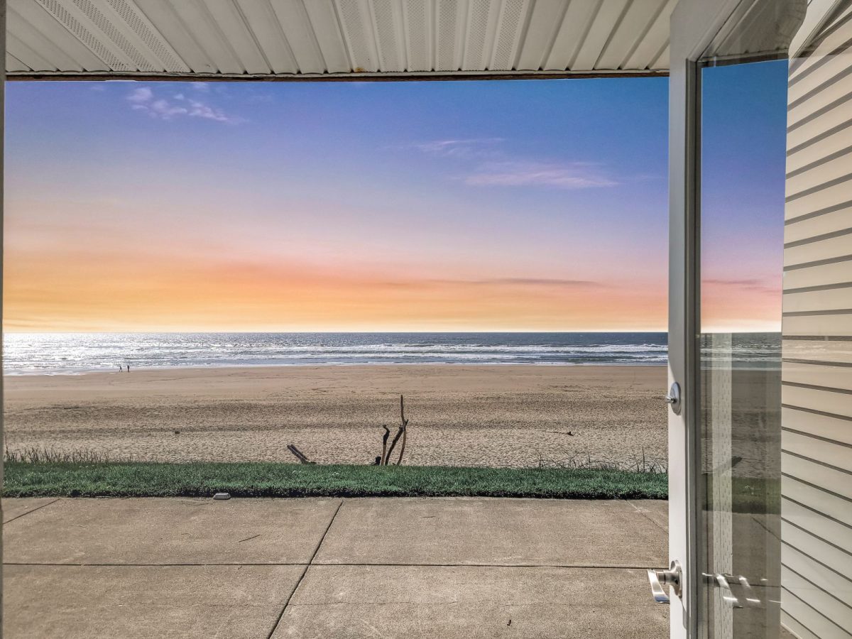 door open to beach view